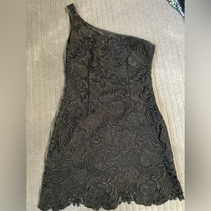 Black lace mini dress